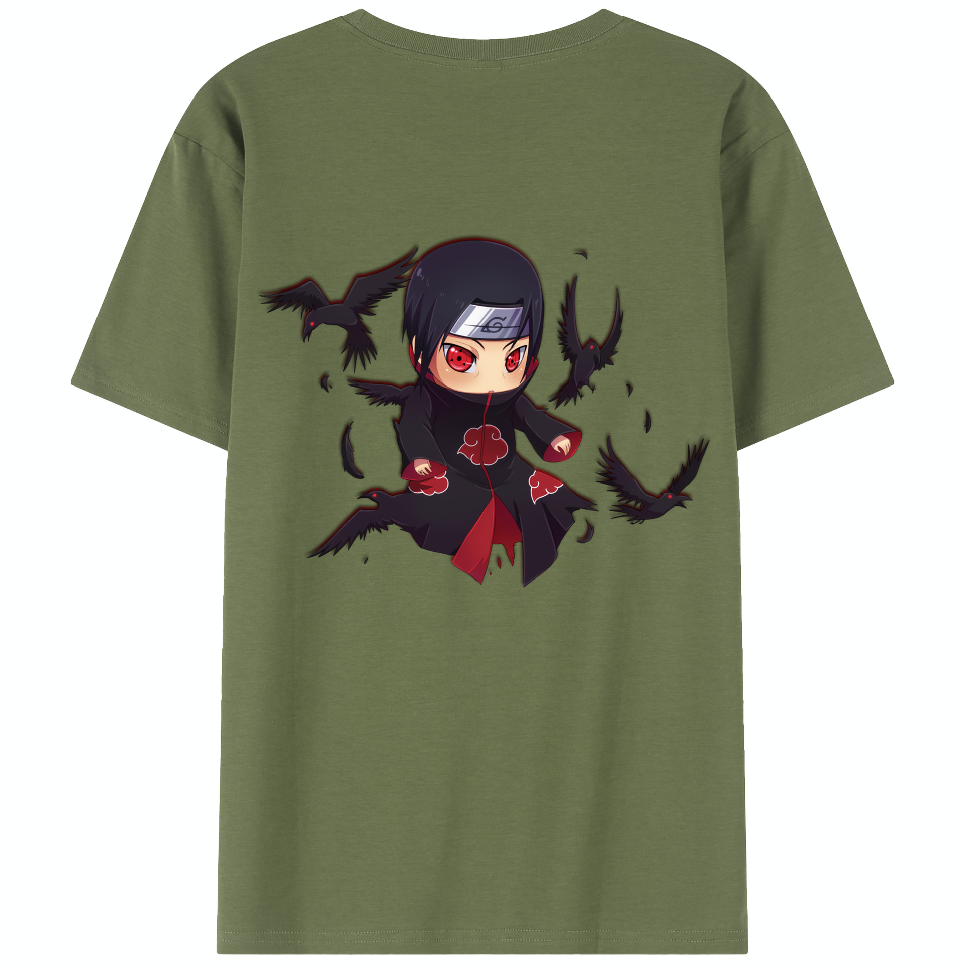 （画像用） NARUTO -ナルト- うちは イタチ Uchiha Itachi 綿100％半袖Tシャツ（背面プリント）
